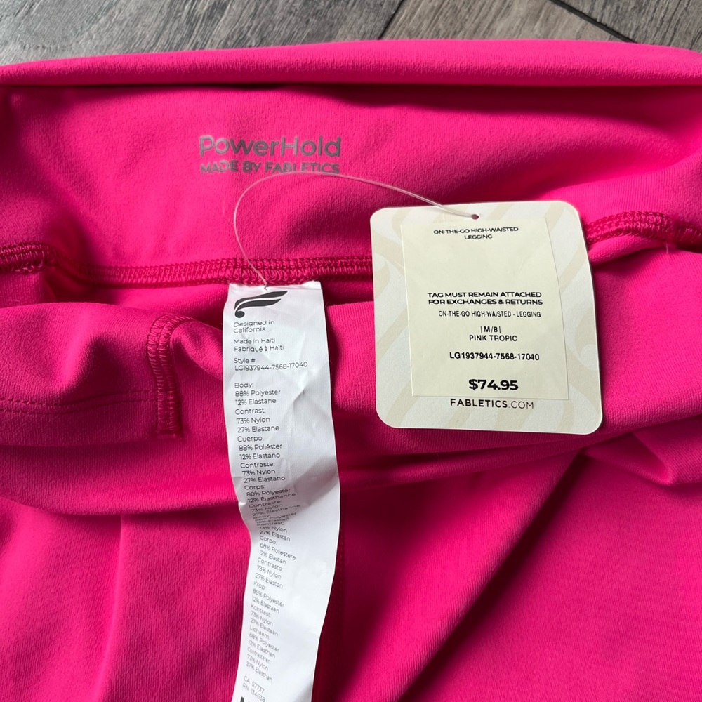 On-the-go High-waisted Leggings in Pink Tropic